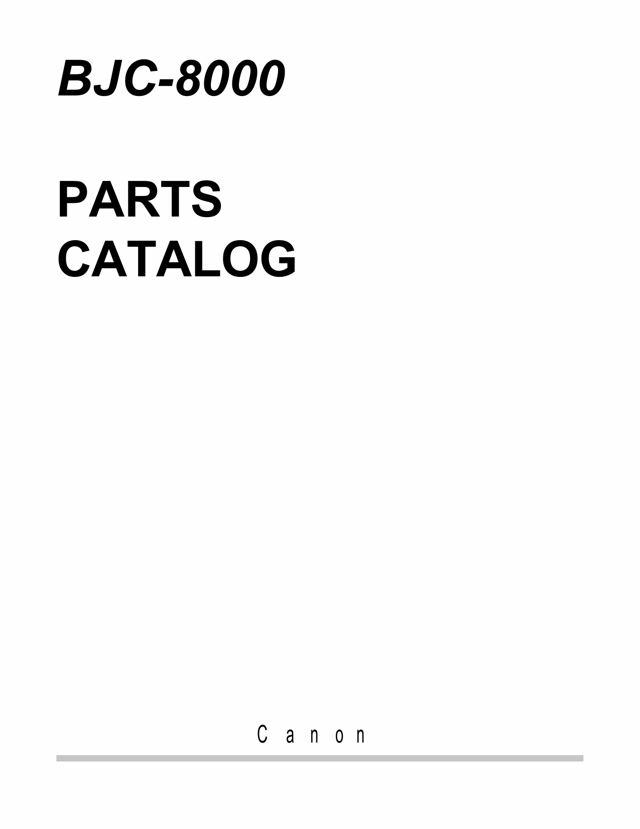 Canon BubbleJet BJC-8000 Parts Catalog Manual-1